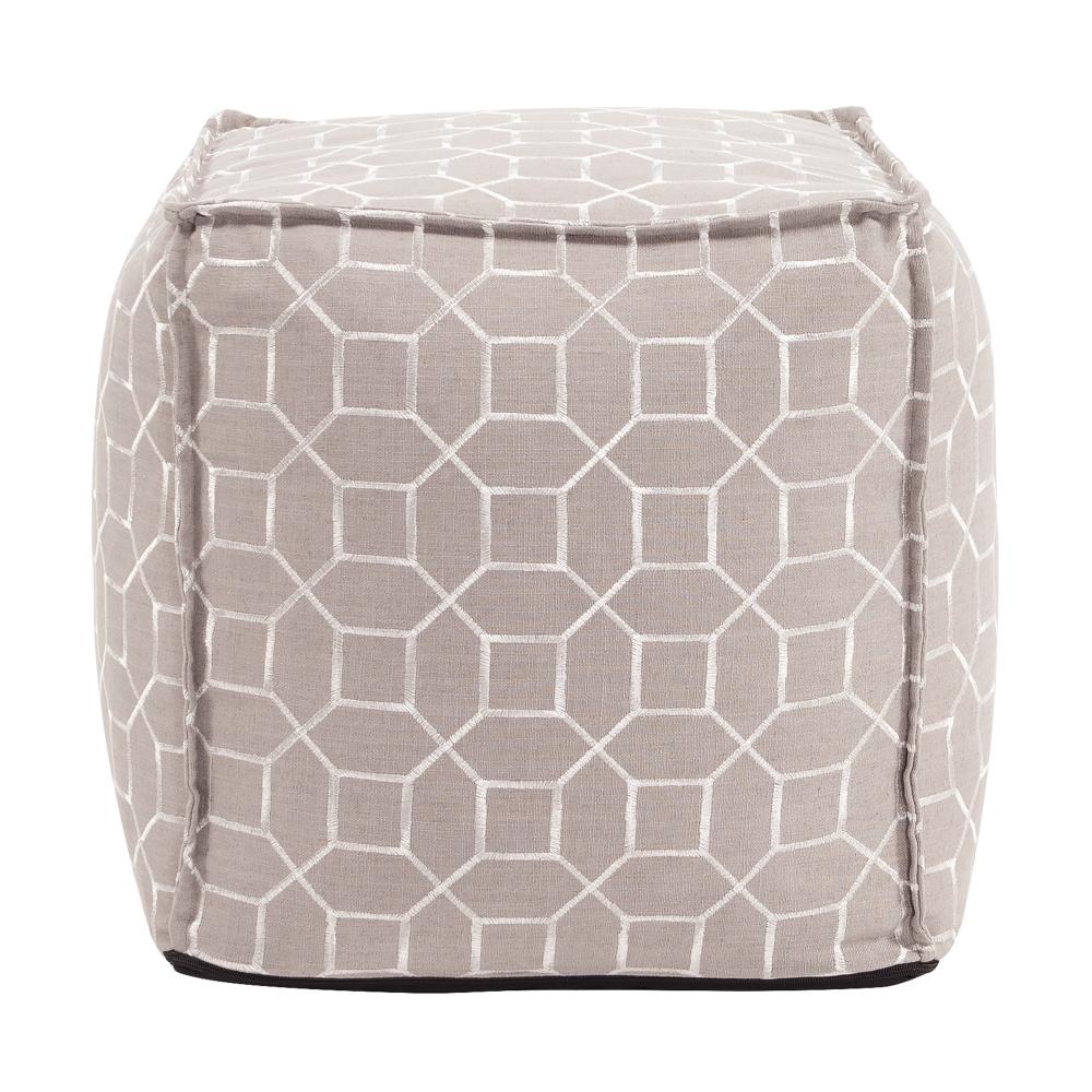 Square Pouf Trellis Slate