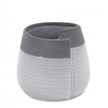 Howard Elliott 42059 - Rolled Two Tone Gray Vase, Small