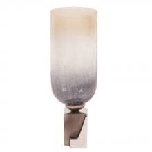 OMBRE GLASS VASE ON SQUARE ALUMINUM BASE