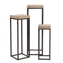 WOOD AND METAL PEDESTALS