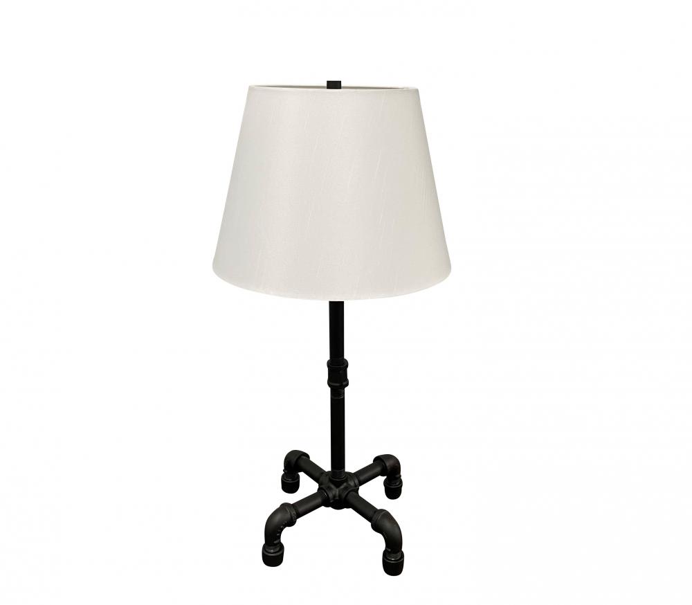Studio Industrial Black Table Lamp With Fabric Shade