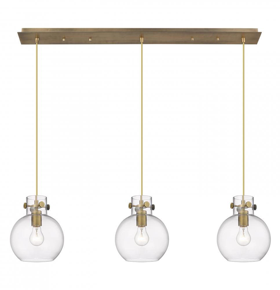 Newton Sphere - 3 Light - 40 inch - Brushed Brass - Cord hung - Linear Pendant