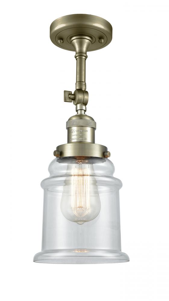 Canton - 1 Light - 6 inch - Antique Brass - Adjustable Semi-Flush Mount