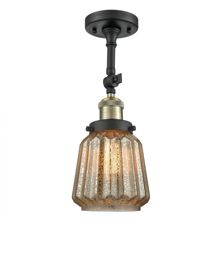 Chatham - 1 Light - 7 inch - Black Antique Brass - Adjustable Semi-Flush Mount