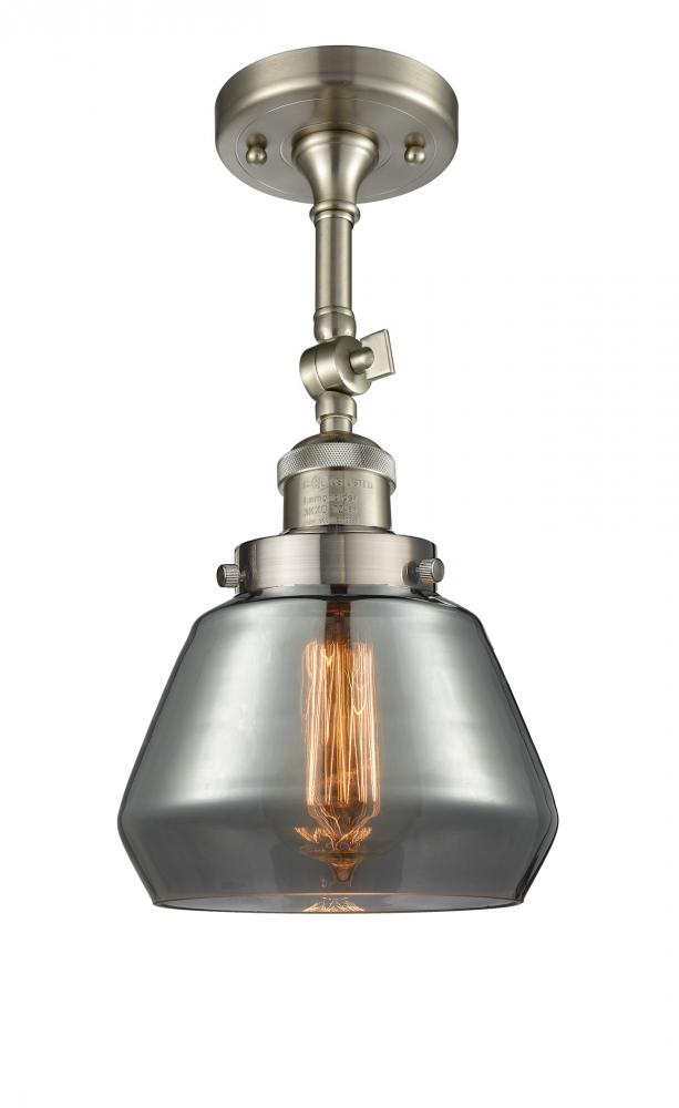 Fulton - 1 Light - 7 inch - Brushed Satin Nickel - Adjustable Semi-Flush Mount