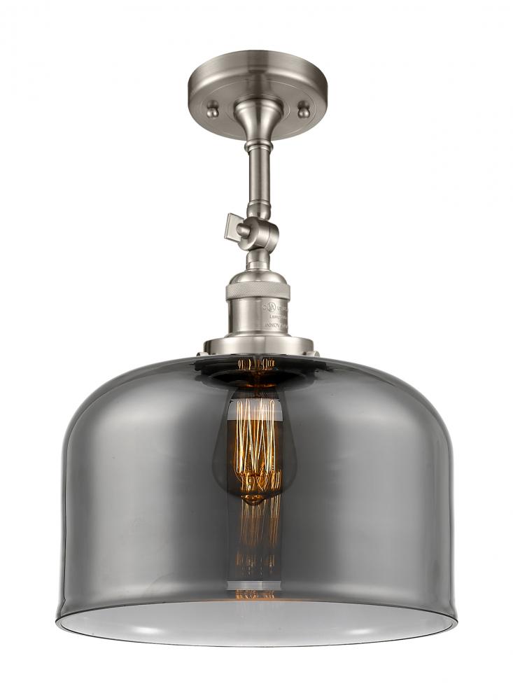 Bell - 1 Light - 12 inch - Brushed Satin Nickel - Adjustable Semi-Flush Mount