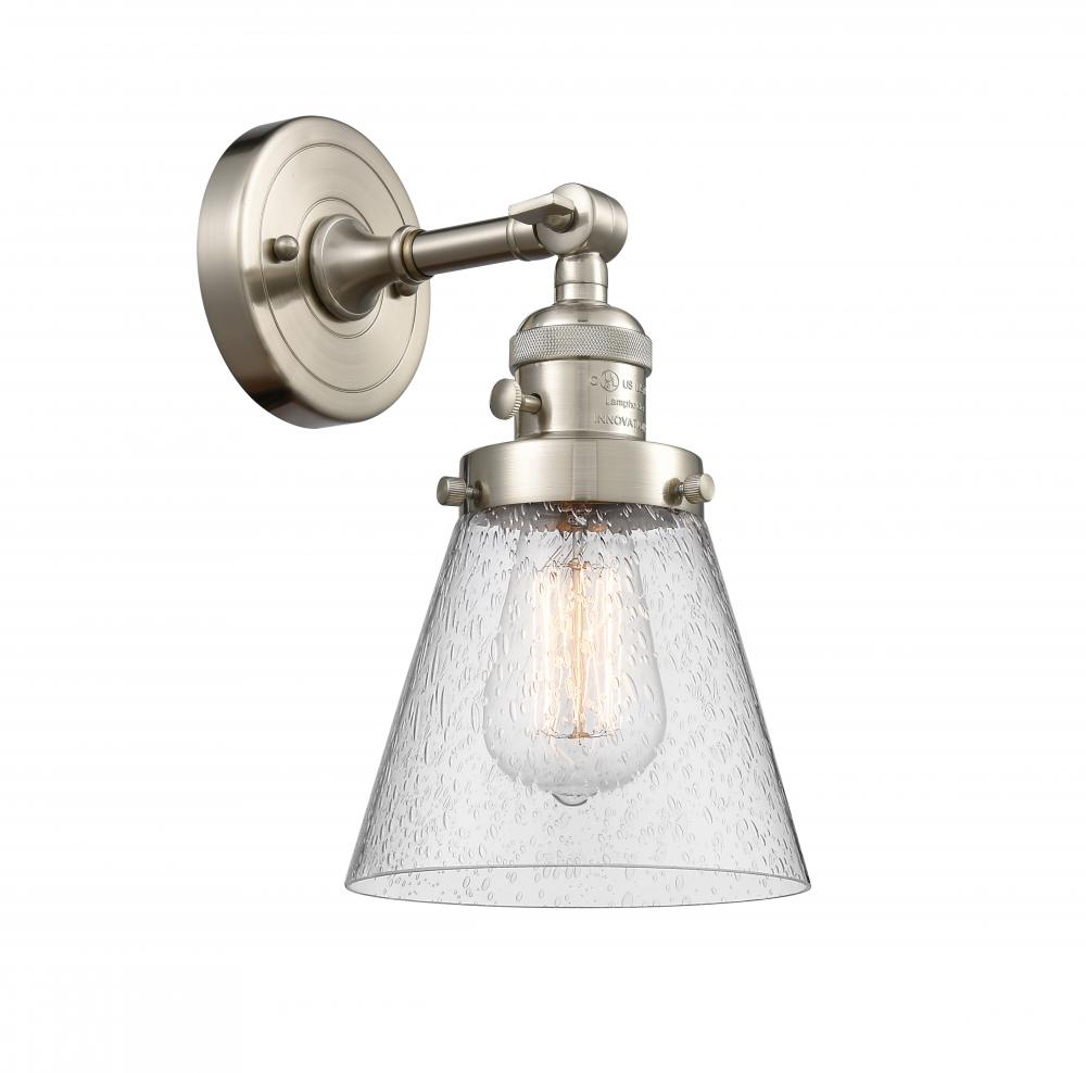 Cone - 1 Light - 6 inch - Brushed Satin Nickel - Adjustable Sconce