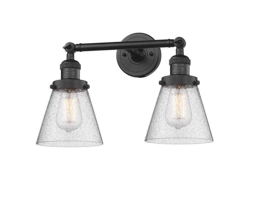 Cone - 2 Light - 16 inch - Matte Black - Adjustable Bath Vanity Light