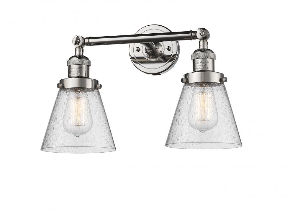 Cone - 2 Light - 16 inch - Polished Nickel - Adjustable Bath Vanity Light