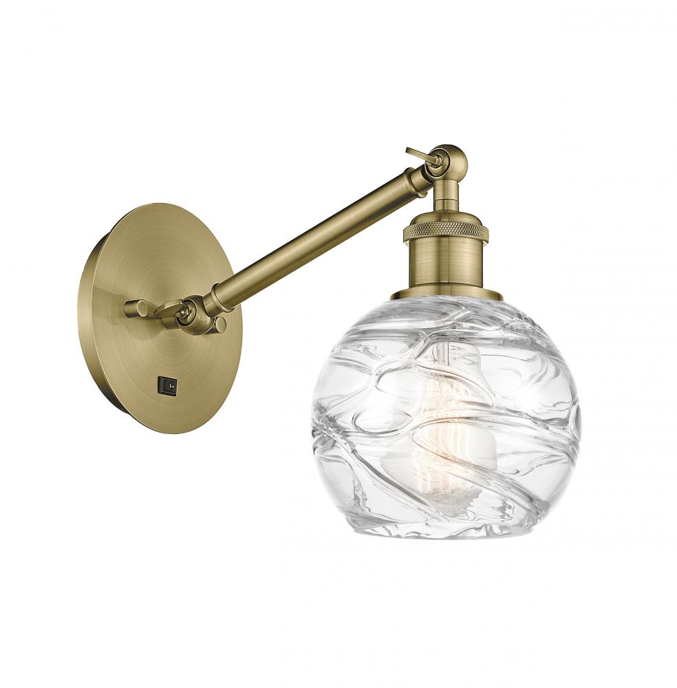 Athens Deco Swirl - 1 Light - 6 inch - Antique Brass - Sconce