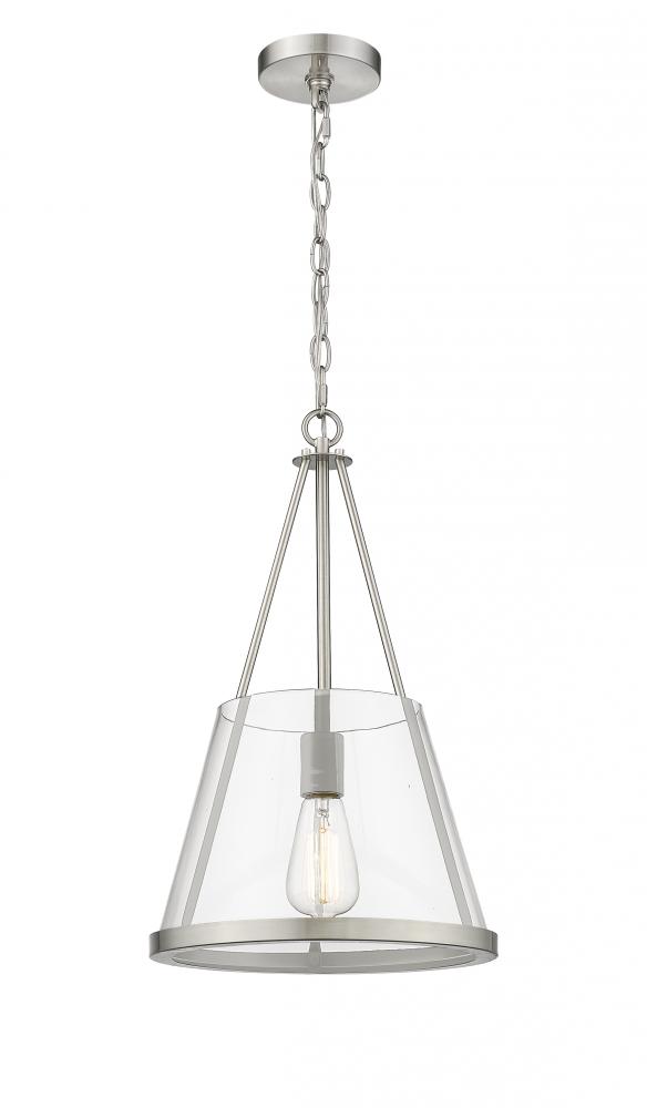 Lux - 1 Light - 12 inch - Brushed Satin Nickel - Chain Hung - Mini Pendant