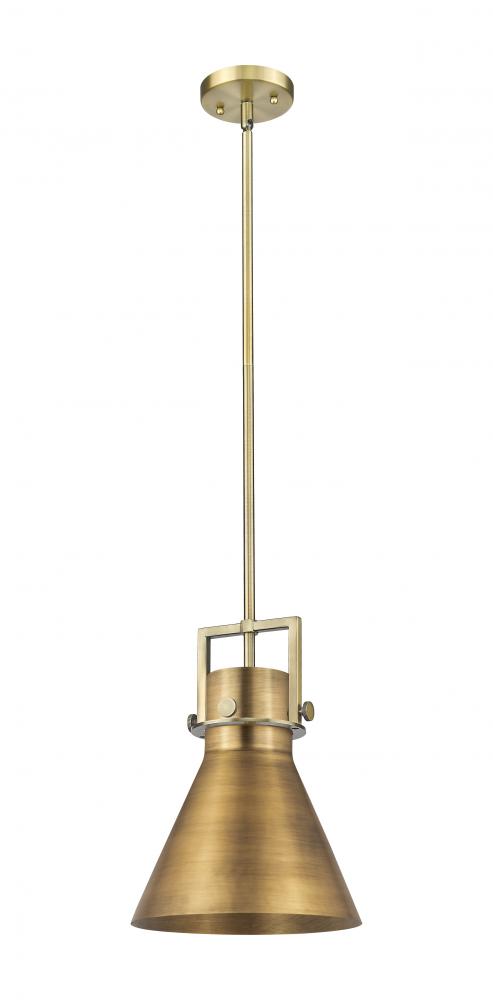 Newton Cone - 1 Light - 10 inch - Brushed Brass - Multi Pendant