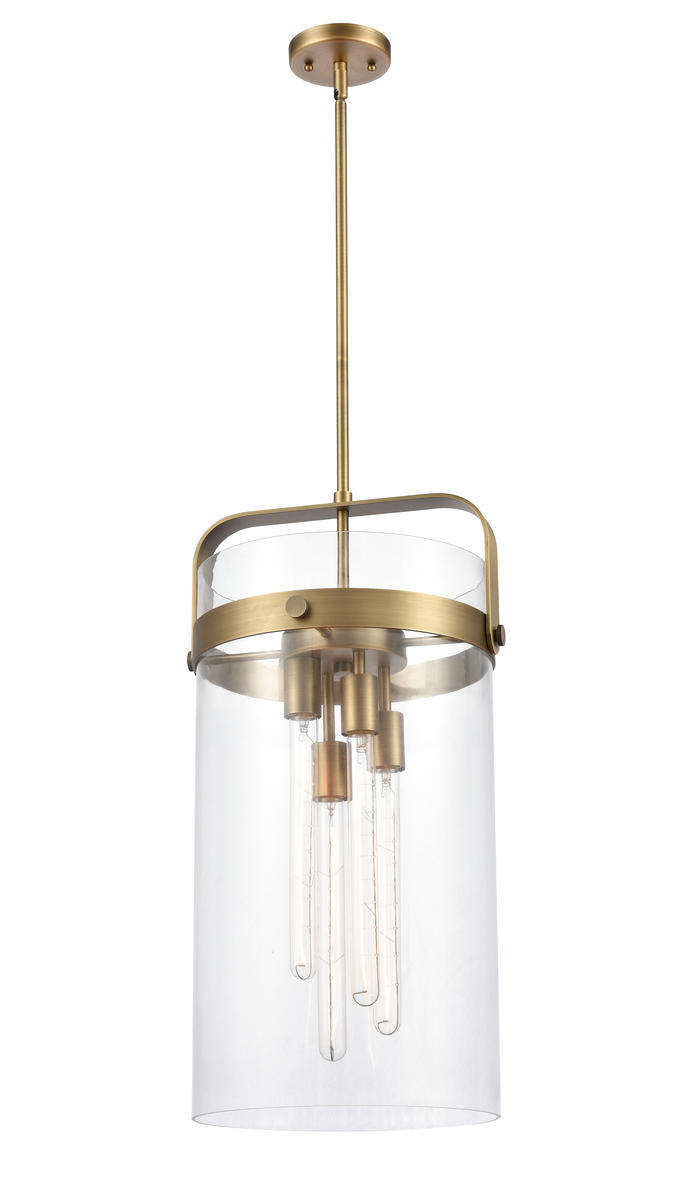 Pilaster - 4 Light - 13 inch - Brushed Brass - Cord hung - Pendant