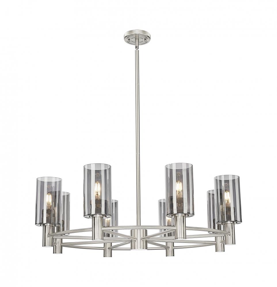 Crown Point - 8 Light - 32 inch - Satin Nickel - Chandelier