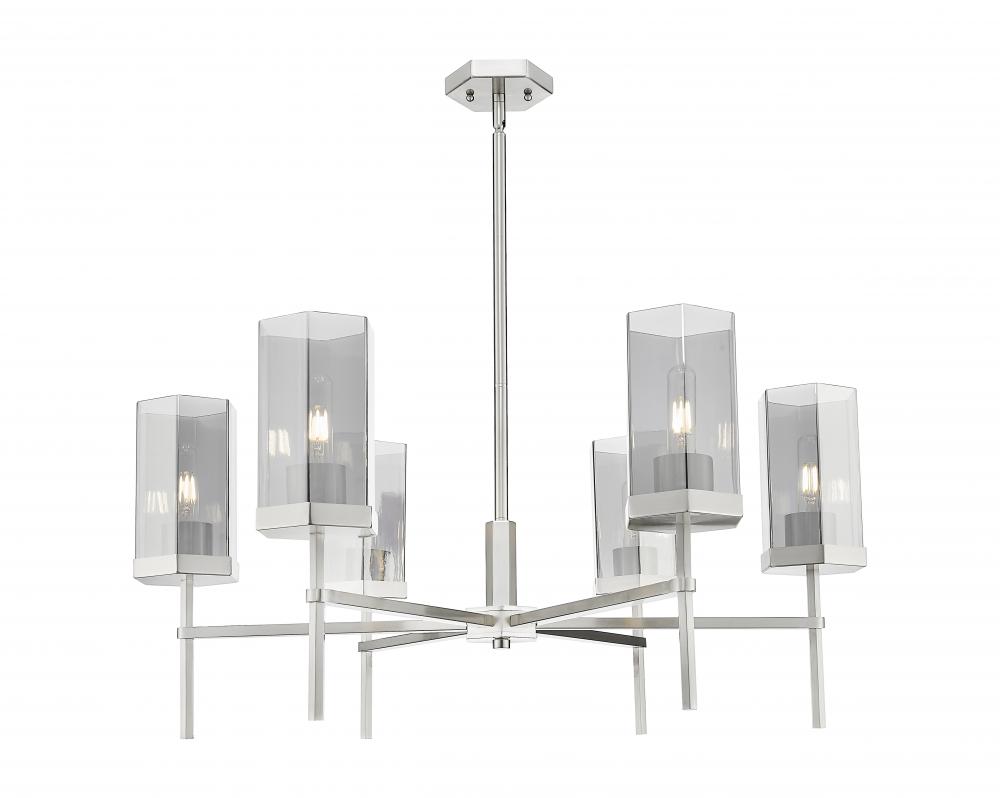 Blakeley - 6 Light - 32 inch - Satin Nickel - Chandelier