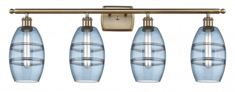 Vaz - 4 Light - 36 inch - Antique Brass - Bath Vanity Light