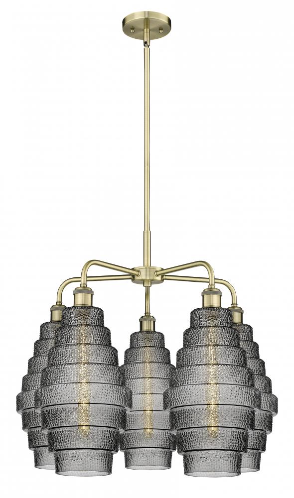 Cascade - 5 Light - 26 inch - Antique Brass - Chandelier