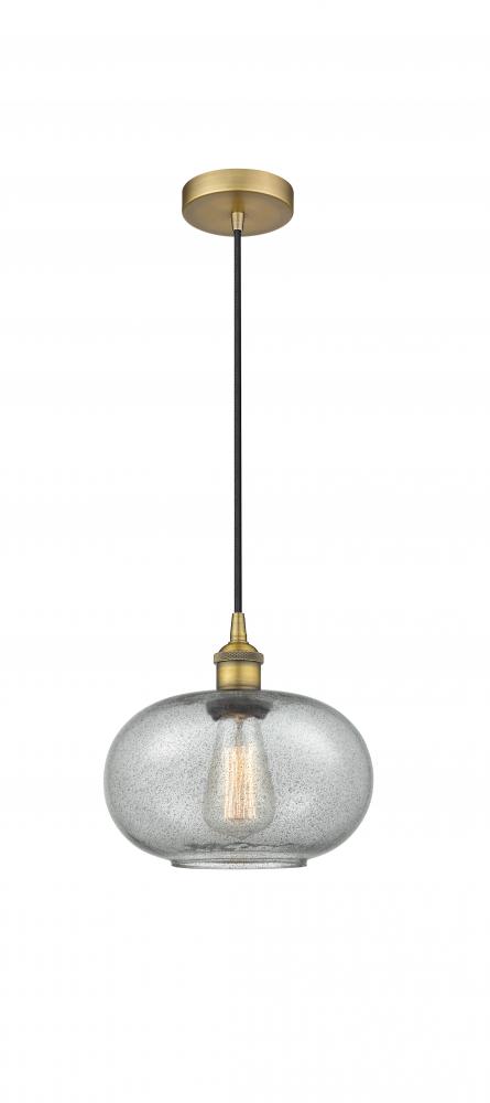 Gorham - 1 Light - 10 inch - Brushed Brass - Cord hung - Mini Pendant