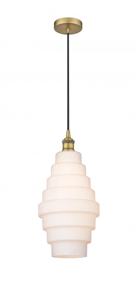 Cascade - 1 Light - 8 inch - Brushed Brass - Cord hung - Mini Pendant