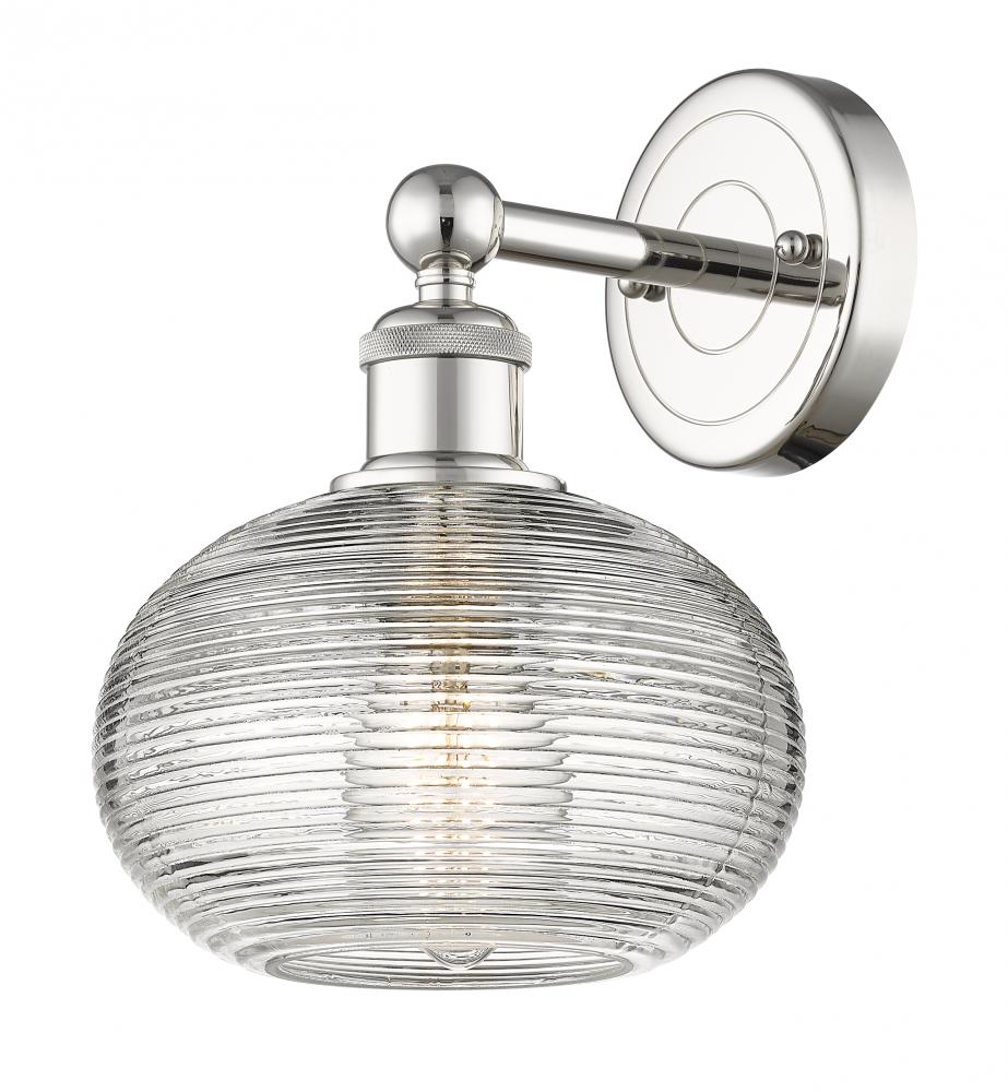 Ithaca - 1 Light - 8 inch - Polished Nickel - Sconce