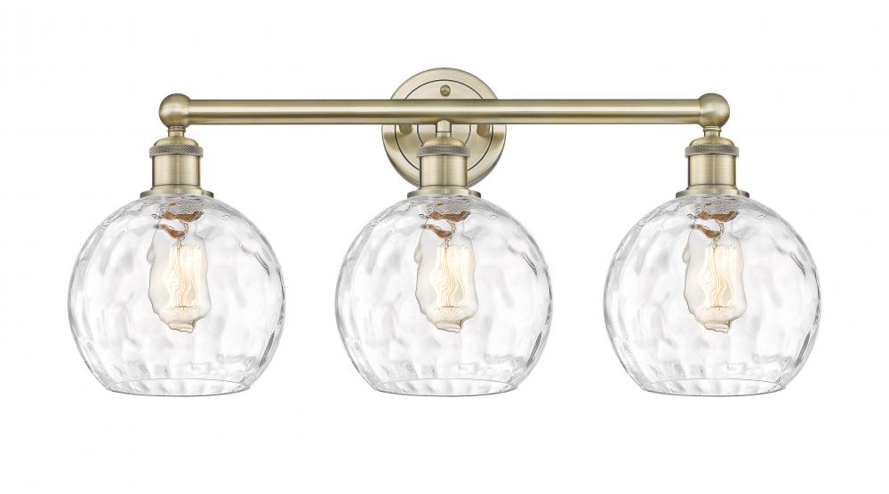 Athens Water Glass - 3 Light - 26 inch - Antique Brass - Bath Vanity Light