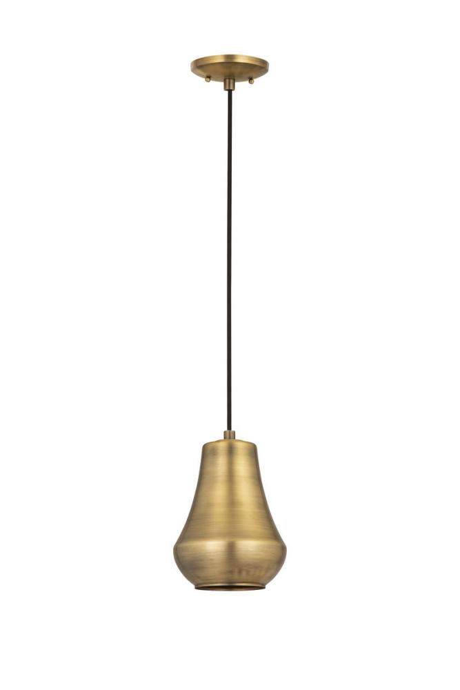Hartford - 1 Light - 7 inch - Brushed Brass - Cord hung - Mini Pendant