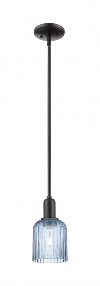 Bridal Veil - 1 Light - 6 inch - Matte Black - Mini Pendant