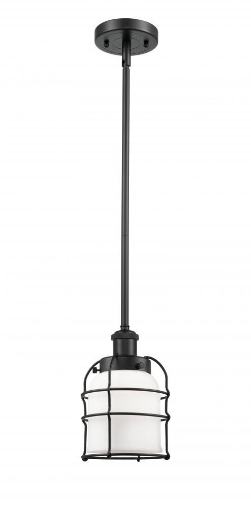 Bell Cage - 1 Light - 5 inch - Matte Black - Mini Pendant