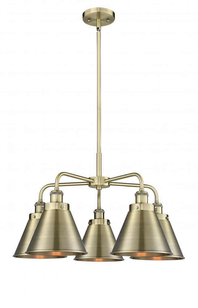 Ballston Urban - 5 Light - 27 inch - Antique Brass - Chandelier