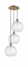 Innovations Lighting 113B-3P-AB-G1215-10 - Athens Water Glass - 3 Light - 17 inch - Antique Brass - Cord hung - Multi Pendant