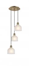 Innovations Lighting 113B-3P-AB-G411 - Dayton - 3 Light - 12 inch - Antique Brass - Cord Hung - Multi Pendant