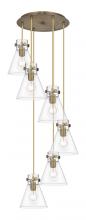 Innovations Lighting 116-410-1PS-BB-G411-8CL - Newton Cone - 6 Light - 19 inch - Brushed Brass - Multi Pendant