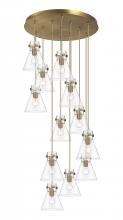 Innovations Lighting 126-410-1PS-BB-G411-8CL - Newton Cone - 12 Light - 27 inch - Brushed Brass - Multi Pendant