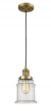Innovations Lighting 201C-BB-G184-LED - Canton - 1 Light - 6 inch - Brushed Brass - Cord hung - Mini Pendant