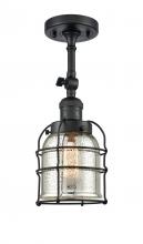 Innovations Lighting 201F-BK-G58-CE-LED - Bell Cage - 1 Light - 6 inch - Matte Black - Adjustable Semi-Flush Mount