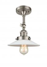 Innovations Lighting 201F-SN-G1-LED - Halophane - 1 Light - 9 inch - Brushed Satin Nickel - Adjustable Semi-Flush Mount