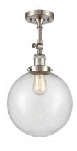 Innovations Lighting 201F-SN-G204-10-LED - Beacon - 1 Light - 10 inch - Brushed Satin Nickel - Adjustable Semi-Flush Mount