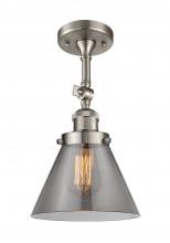 Innovations Lighting 201F-SN-G43-LED - Cone - 1 Light - 8 inch - Brushed Satin Nickel - Adjustable Semi-Flush Mount