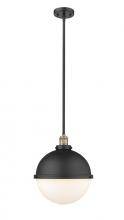 Innovations Lighting 201S-BAB-HFS-121-BK - Hampden - 1 Light - 13 inch - Black Antique Brass - Stem Hung - Pendant