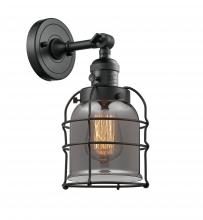 Innovations Lighting 203SW-BK-G53-CE-LED - Bell Cage - 1 Light - 6 inch - Matte Black - Adjustable Sconce