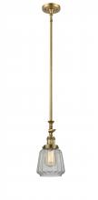 Innovations Lighting 206-BB-G142-LED - Chatham - 1 Light - 7 inch - Brushed Brass - Stem Hung - Adjustable Mini Pendant
