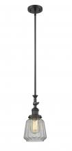 Innovations Lighting 206-BK-G142-LED - Chatham - 1 Light - 7 inch - Matte Black - Stem Hung - Adjustable Mini Pendant