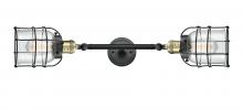 Innovations Lighting 208L-BAB-G52-CE-LED - Bell Cage - 2 Light - 6 inch - Black Antique Brass - Adjustable Bath Vanity Light