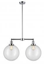 Innovations Lighting 209-PC-G202-12-LED - Beacon - 2 Light - 27 inch - Polished Chrome - Stem Hung - Adjustable Island Light