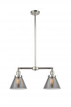 Innovations Lighting 209-PN-G43-L-LED - Cone - 2 Light - 21 inch - Polished Nickel - Stem Hung - Adjustable Island Light
