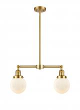 Innovations Lighting 209-SG-G201-6-LED - Beacon - 2 Light - 23 inch - Satin Gold - Stem Hung - Adjustable Island Light
