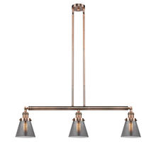 Innovations Lighting 213-AC-G63 - Cone - 3 Light - 39 inch - Antique Copper - Stem Hung - Adjustable Island Light