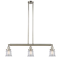 Innovations Lighting 213-PN-G182S-LED - Canton - 3 Light - 39 inch - Polished Nickel - Stem Hung - Adjustable Island Light