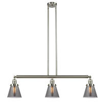 Innovations Lighting 213-SN-G63-LED - Cone - 3 Light - 39 inch - Brushed Satin Nickel - Stem Hung - Adjustable Island Light