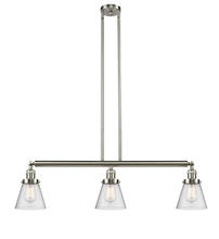 Innovations Lighting 213-SN-G64-LED - Cone - 3 Light - 39 inch - Brushed Satin Nickel - Stem Hung - Adjustable Island Light